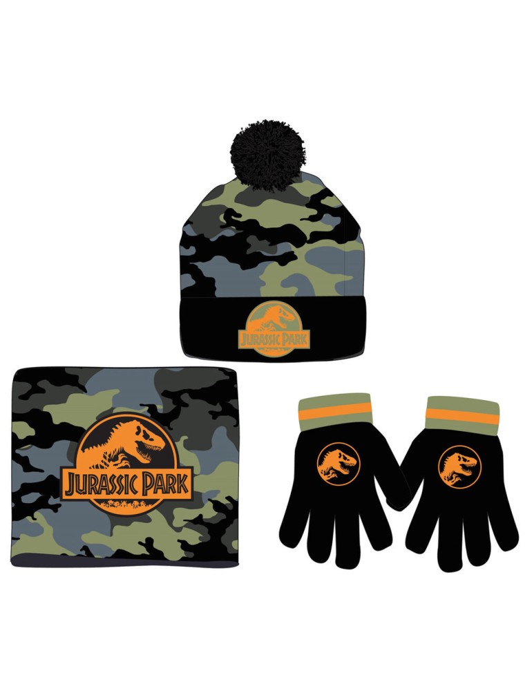 Jurassic Park Scalda Collo Cappello Guanti Set Universal Studios