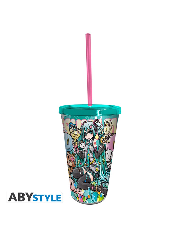 Hatsune Miku - Tumbler Con Cannuccia - 470ml - Miku Band