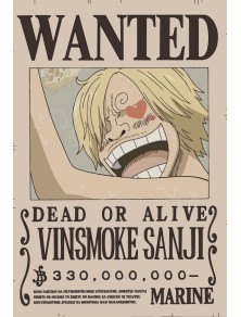 One Piece Led Wall Lampada Light Wanted Sanji 30 Cm Teknofun