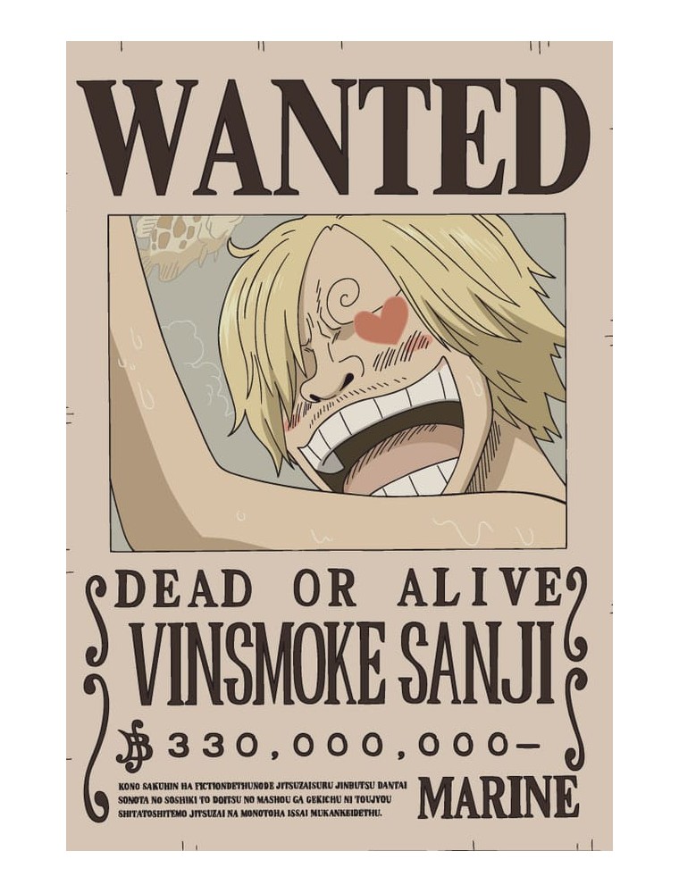 One Piece Led Wall Lampada Light Wanted Sanji 30 Cm Teknofun