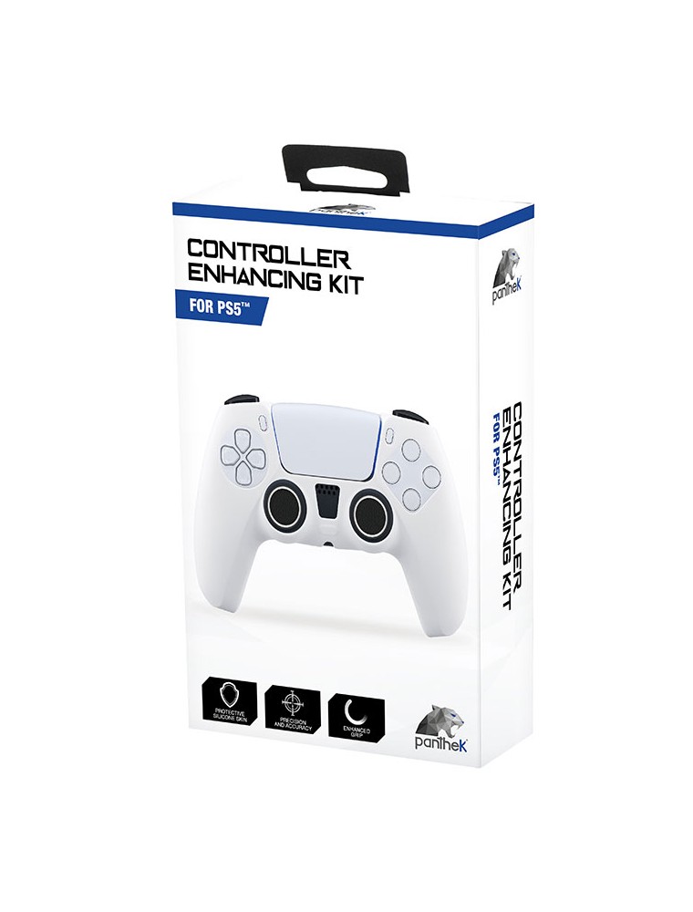 PANTHEK PS5 CONTROLLER SKIN WHITE + GOMMINI BLACK & WHITE - CUSTODIE/PROTEZIONE