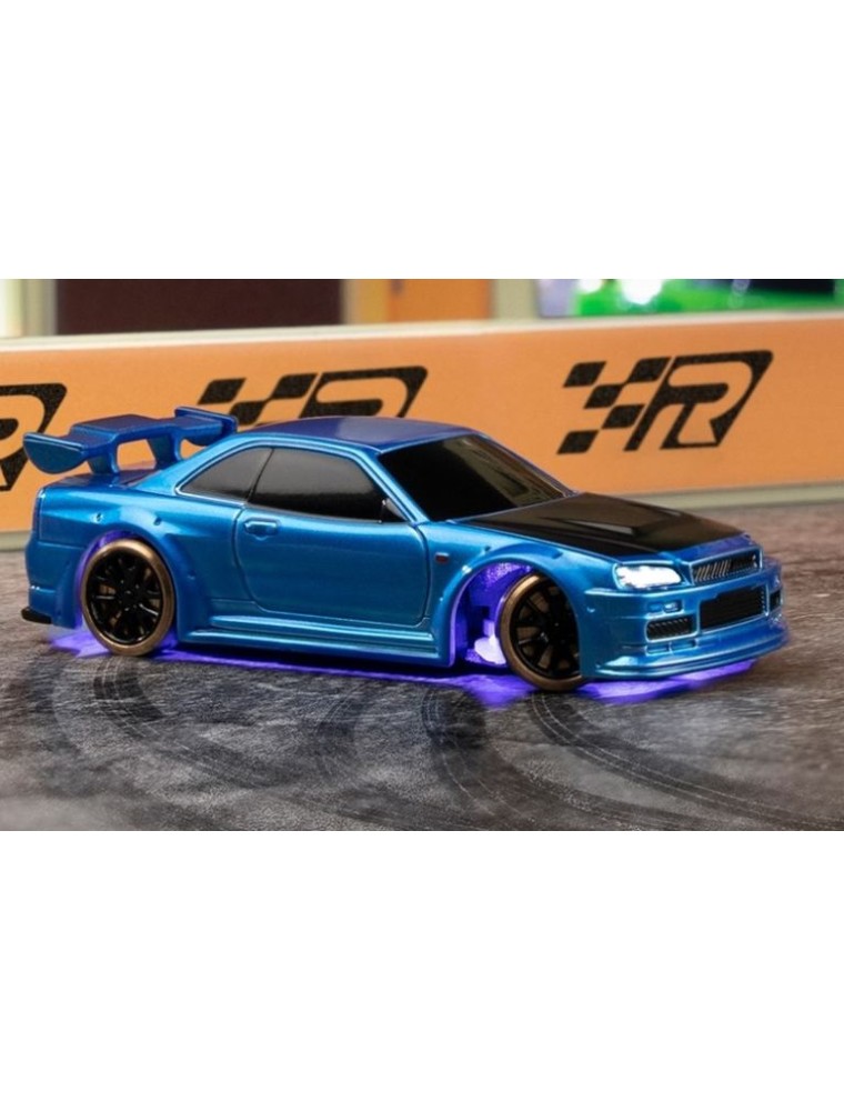 Turbo Racing - Micro auto Drift blu metal 1/76 con radio Turbo Racing