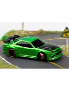 Turbo Racing - Micro auto Drift verde metal 1/76 con radio Turbo Racing