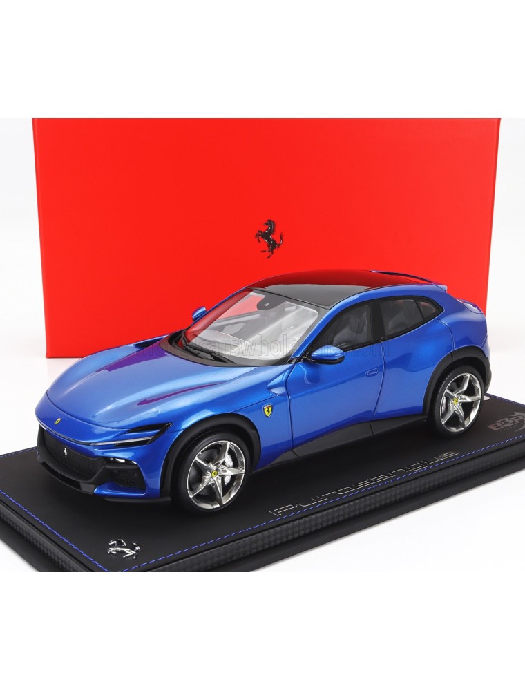 FERRARI - PUROSANGUE SUV 2022 - CON VETRINA - WITH SHOWCASE - BLU CORSA - BLUE MET