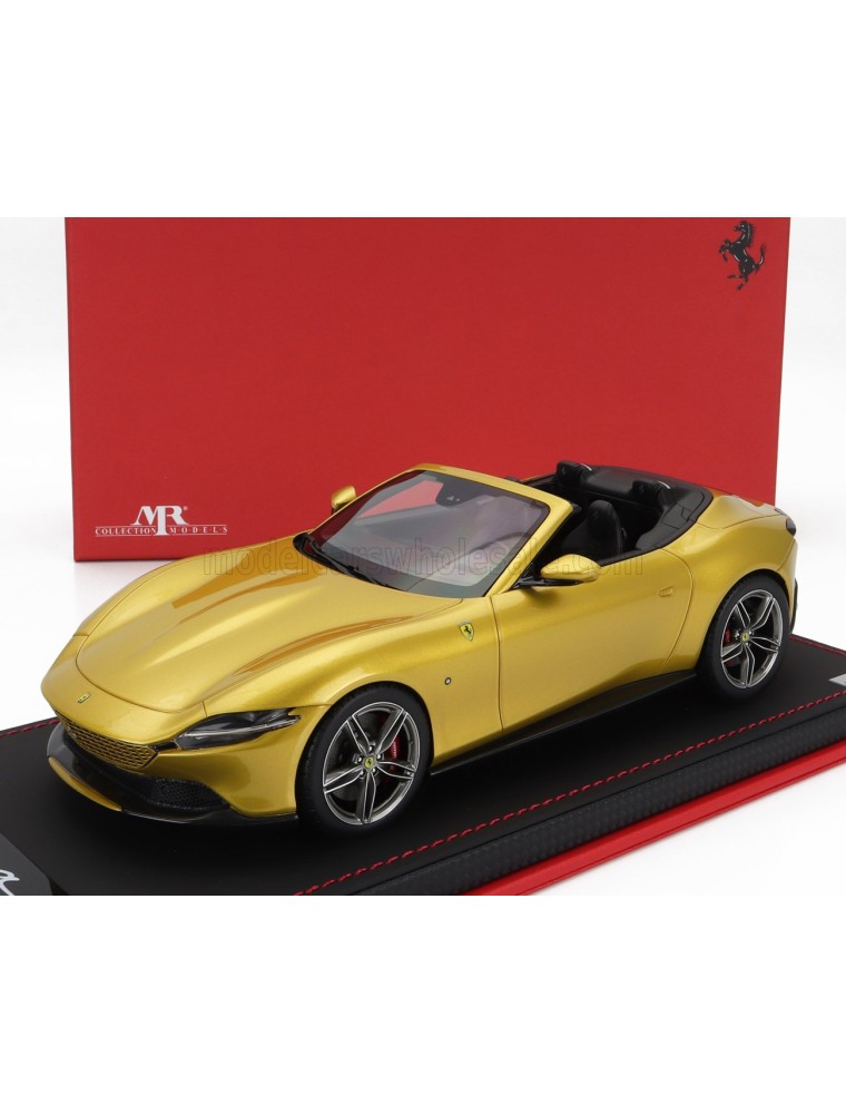 FERRARI - ROMA SPIDER OPEN 2020 - CON VETRINA - WITH SHOWCASE - GIALLO MONTECARLO - YELLOW MET