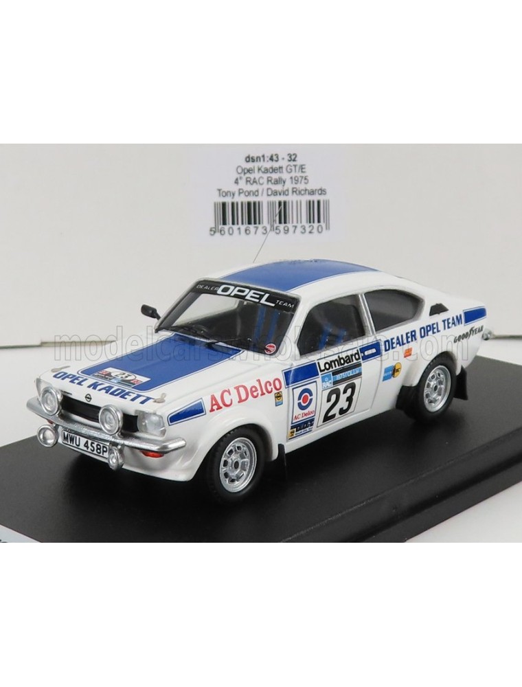 OPEL - KADETT GT/E (night version) N 23 RALLY RAC LOMBARD 1975 T.POND - D.RICHARDS - WHITE BLUE