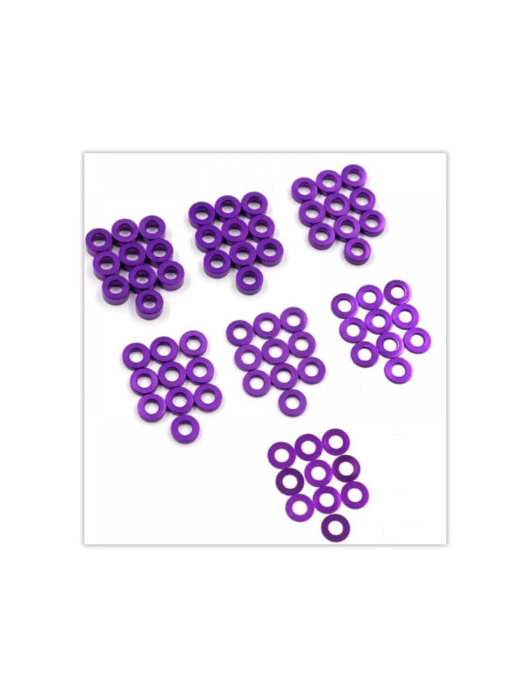 Yeah Racing - Spessori viola M3 60pz 3x6mm 0,25/0,5/1/1,5/2/2,5mm