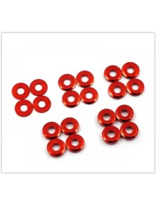 Yeah Racing - Rondelle M3x8 rosse in alluminio 0,5/1,0/1,5/20,/2,5 4pz per tipo