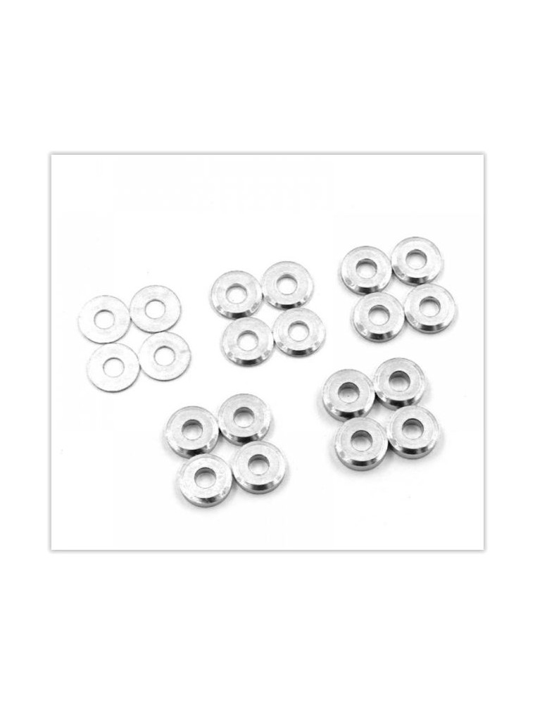 Yeah Racing - Rondelle M3x8 argento in alluminio 0,5/1,0/1,5/20,/2,5 4pz per tipo