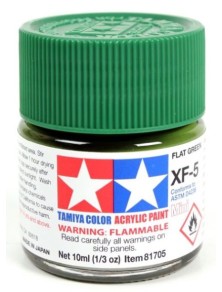 Tamiya - Colore acrilico XF-5 Flat Green 1pz da 10ml  opaco