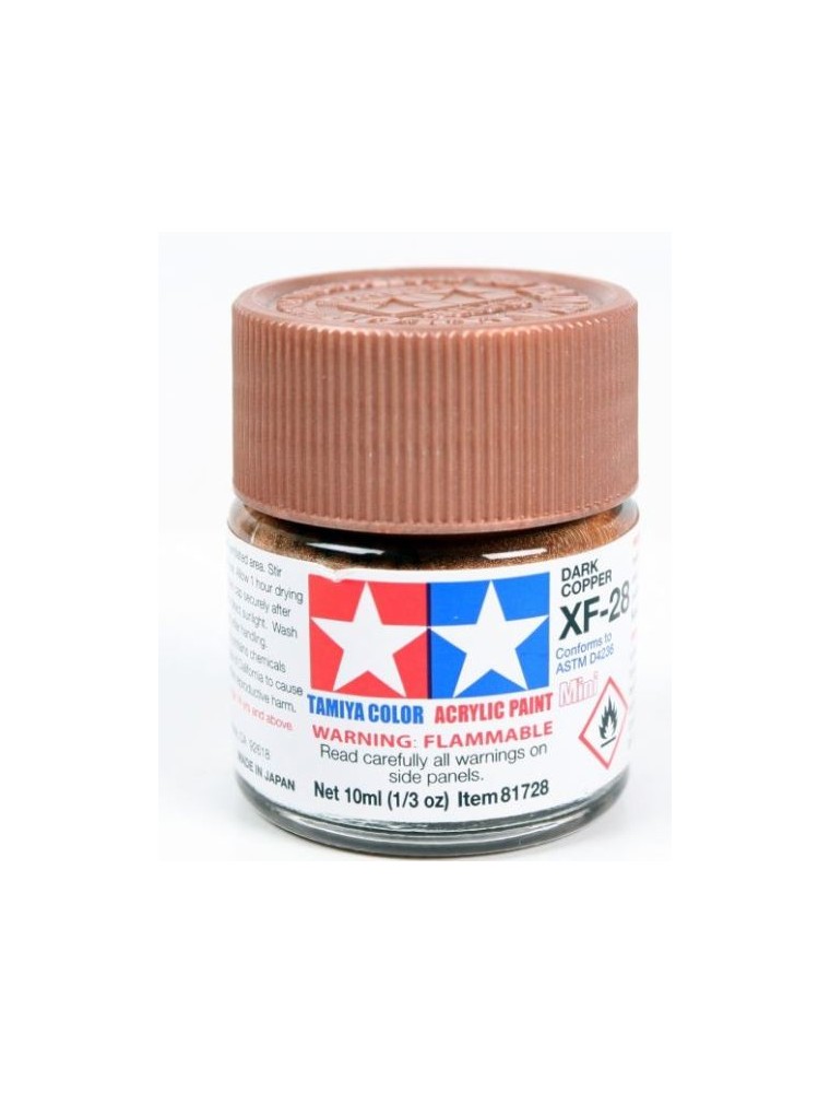 Tamiya - Colore acrilico XF-28 Dark Copper 1pz da 10ml  opaco