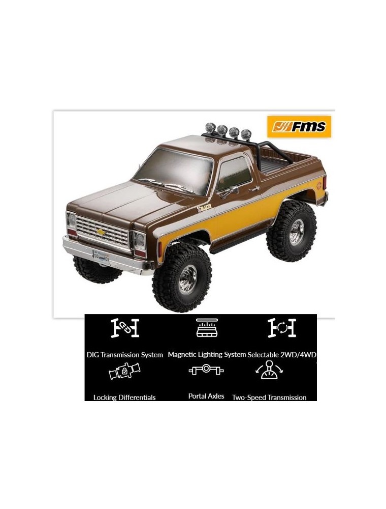 FMS - Chevrolet K5 Blazer FCX10 marrone 1/10 montata con radio