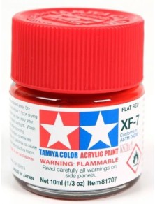 Tamiya - Colore acrilico XF-7 Flat Red 1pz da 10ml  opaco