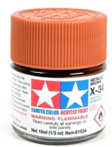 Tamiya - Colore acrilico X-34 Metallic Brown 1pz da 10ml  lucido