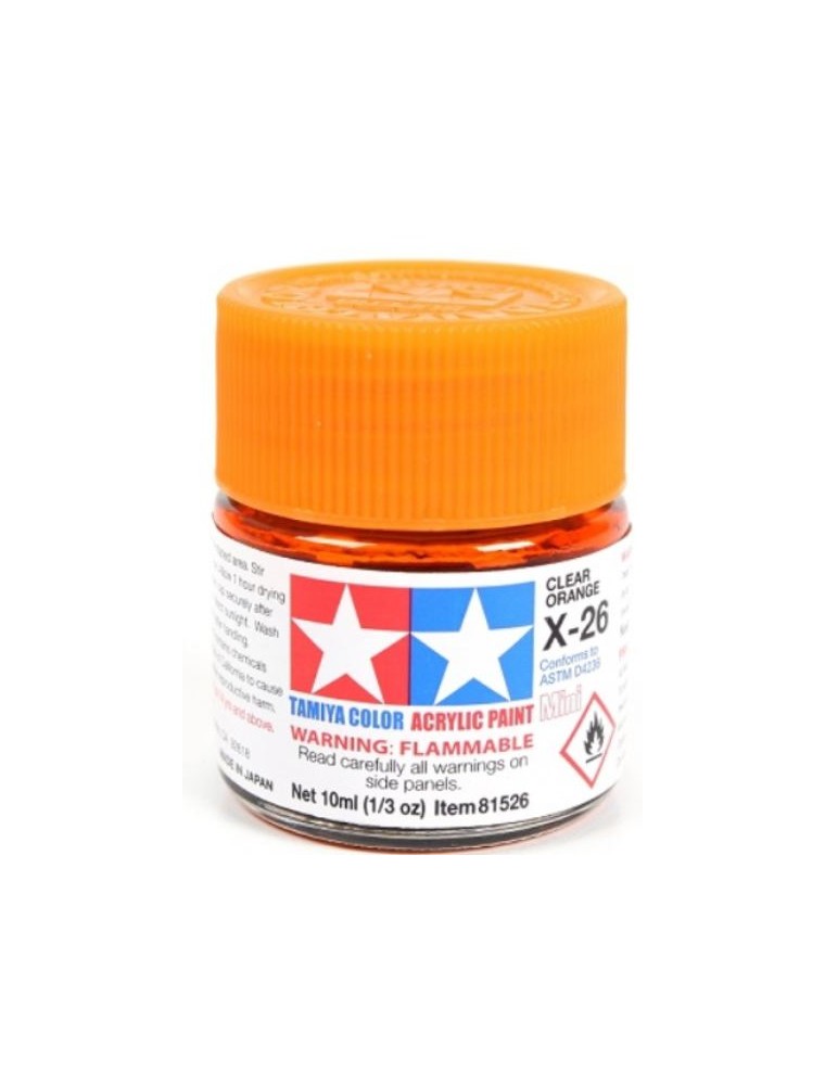 copy of Tamiya - Colore acrilico X-26 Clear Orange 1pz da 10ml  trasparente lucido