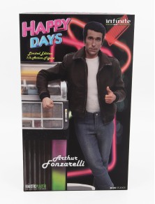 FIGURES - SET HAPPY DAYS TV SERIES FONZIE - ARTHUR FONZARELLI FIGURE WITH JUKEBOX - VARIOUS