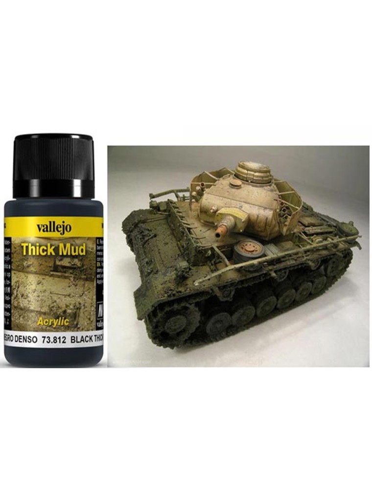 VALLEJO WEATHERING BLACK THICK MUD 40ML 73812 COLORI VALLEJO