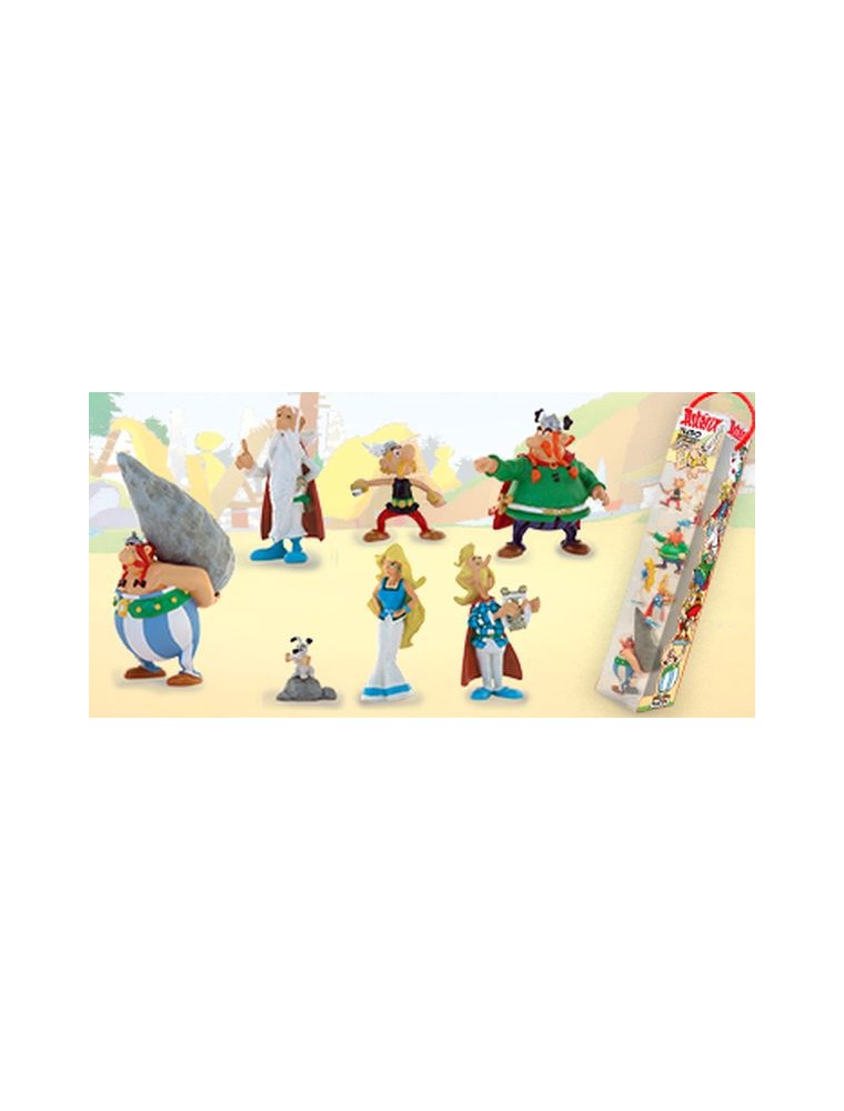 PLASTOY ASTERIX GALLIC VILLAGE TUBE 7 FIGURES FIGURA