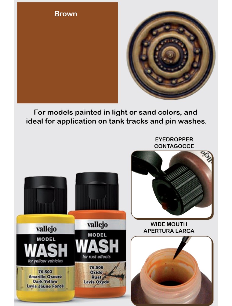 VALLEJO MODEL WASH BROWN 76513 COLORI VALLEJO