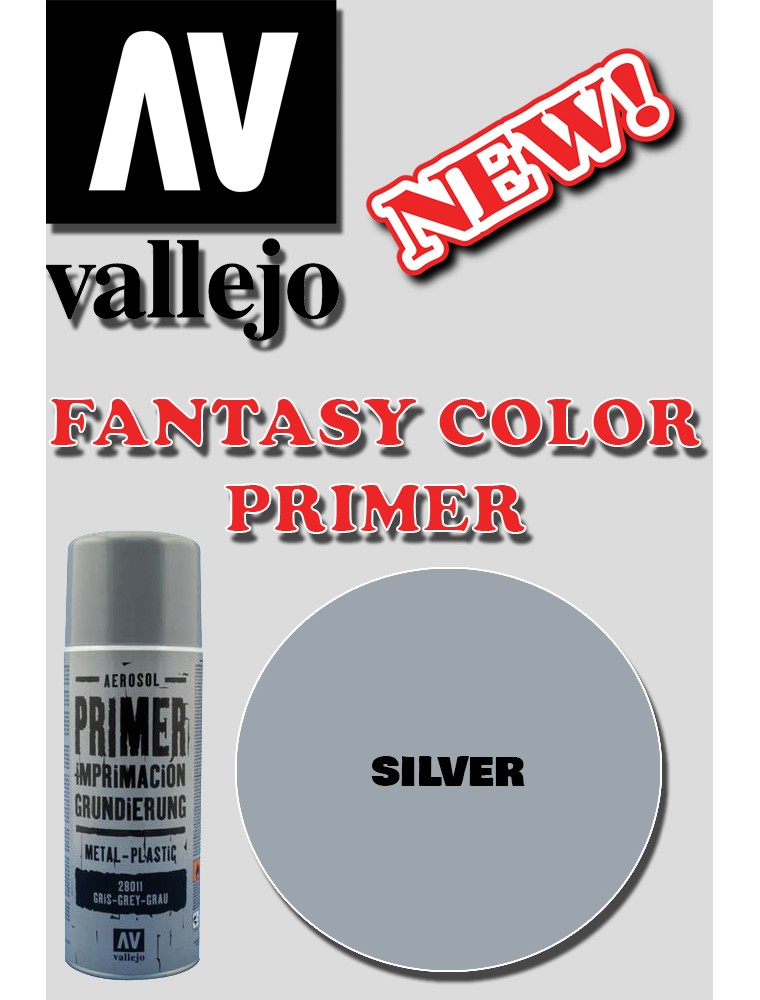 VALLEJO FANTASY COLOR PRIMER SILVER 28021 COLORI VALLEJO