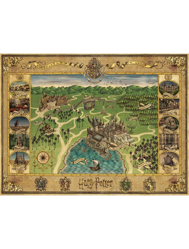 Harry Potter Jigsaw Puzzle Hogwarts Map (1500 Pezzi) Ravensburger