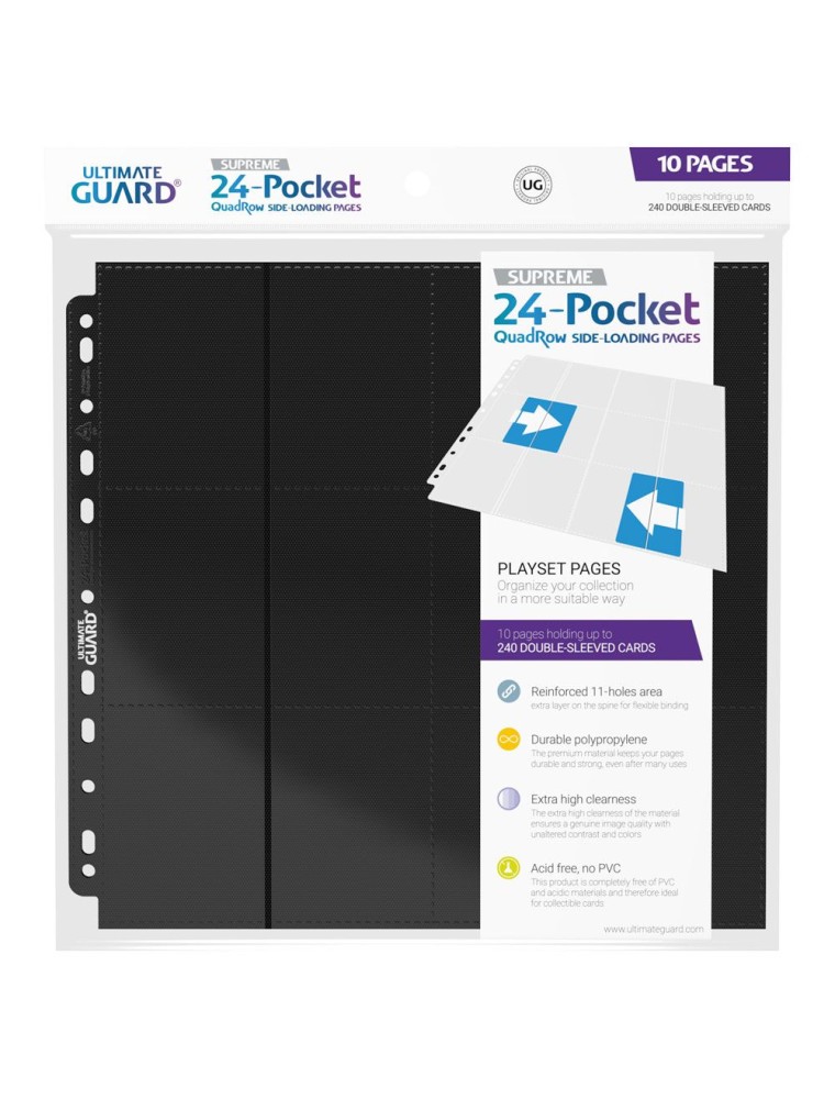 Ultimate Guard 24-Pocket QuadRow Pages Side-Loading Black (10) Ultimate Guard