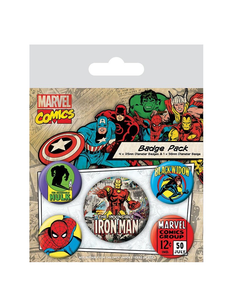 Marvel Comics Spilla Badges 5-pack Iron Man Pyramid International