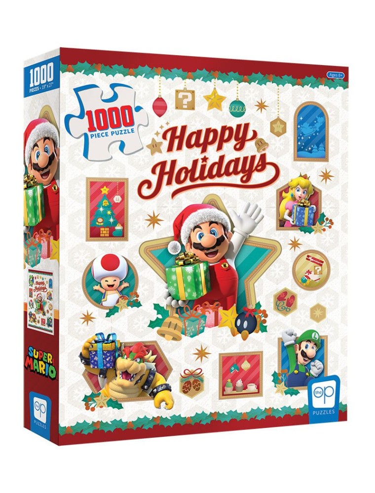 Super Mario Jigsaw Puzzle Happy Holidays (1000 Pezzi) Usaopoly