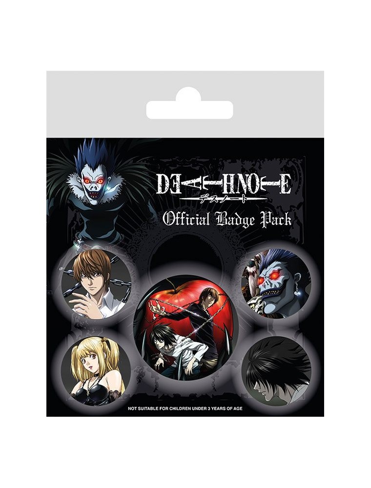 Death Note Pin-Back Buttons 5-Pack Characters Pyramid International