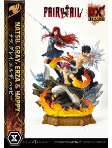 Fairy Tail Pvc Statua 1/7 Natsu, Gray, Erza, Happy Deluxe Version 57 Cm Prime 1 Studio