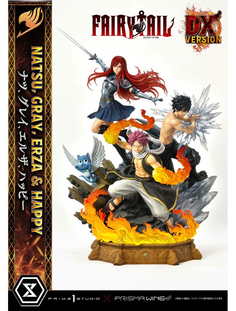 Fairy Tail Pvc Statua 1/7 Natsu, Gray, Erza, Happy Deluxe Version 57 Cm Prime 1 Studio