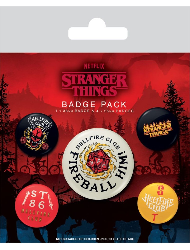 Stranger Things 4 Pin-Back Buttons 5-Pack Hellfire Club Pyramid International