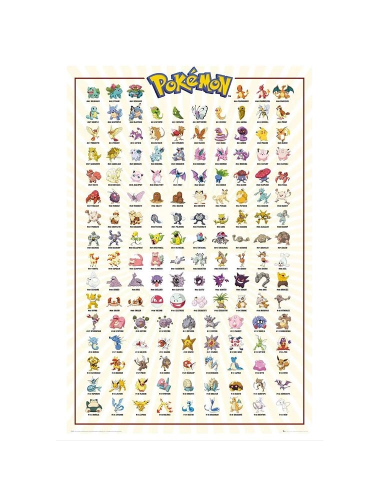 Pokemon Poster Maxi Regione di Kanto 91 x 61 cm Abystyle