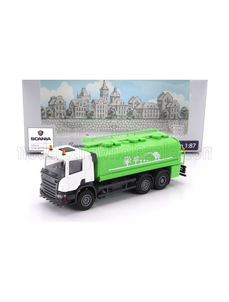 SCANIA - P124.860 TANKER TRUCK 3-ASSI 1988 - GREEN WHITE