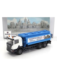 SCANIA - P124.860 TANKER TRUCK BRENNSTOFF HEIZEN VON 3-ASSI 1988 - BLUE WHITE