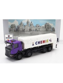 SCANIA - P124.860 TANKER TRUCK CHEMIE 3-ASSI 1988 - WHITE PURPLE