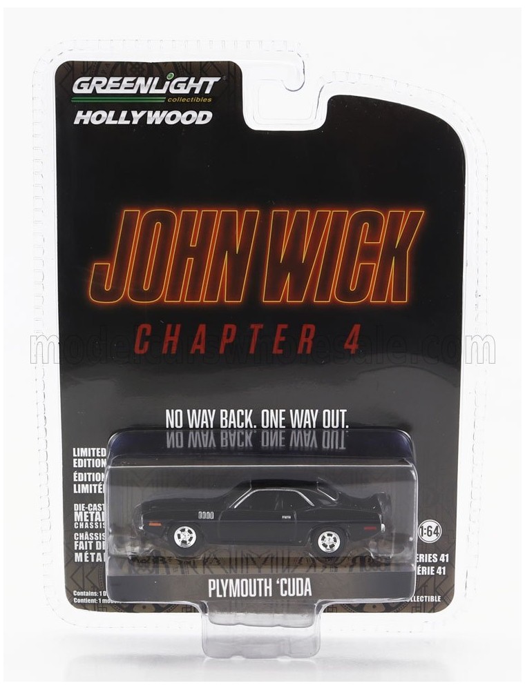 PLYMOUTH - CUDA COUPE 1971 - JOHN WICK CHAPTER 4 MOVIE 2023 - BLACK