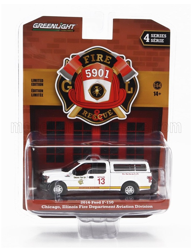 FORD USA - F-150 PICK-UP CLOSED CHICAGO FIRE ENGINE 2018 - WHITE YELLOW