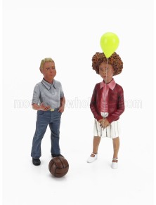 FIGURES - SET 2X BAMBINI CON PALLONCINI - CHILDREN WITH BALLOON TESSA & NILS - VARIOUS