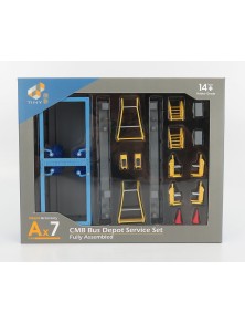 ACCESSORIES - DIORAMA AX7 CMB BUS DEPOT SERVICE - LIGHT BLUE YELLOW