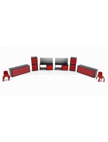 ACCESSORIES - SET GARAGE STORAGE FORNITURE - RED