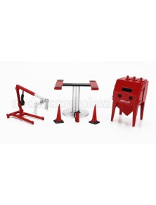 ACCESSORIES - SET OFFICINA GARAGE ENGINE MAINTENANCE - RED SILVER