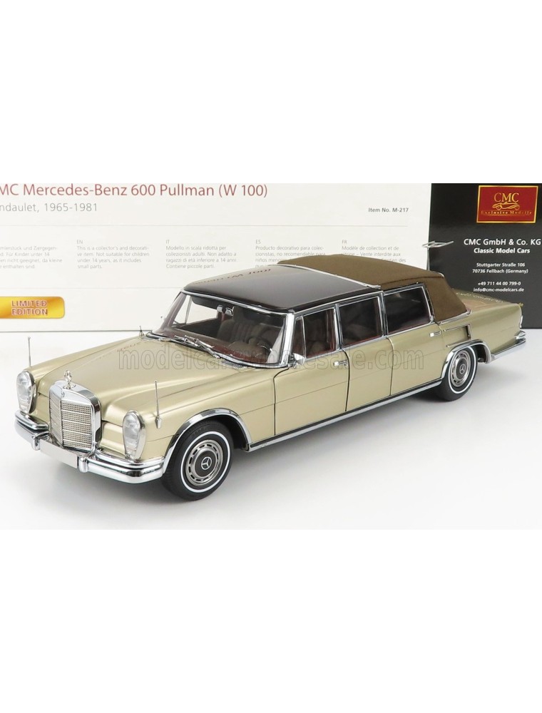 MERCEDES BENZ - S-CLASS 600 PULLMAN (W100) LANDAULET SOFT-TOP SEMICONVERTIBLE 1972 - GOLD MET