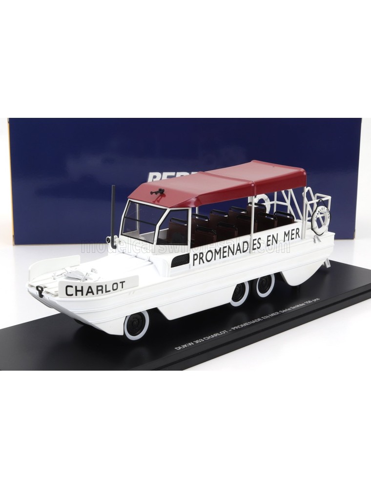 GMC - DUKW CCKW 353 CHARLOT TRUCK BOAT PROMENADES EN MER ANFIBIO GOMMATO 3-ASSI 1965 - WHITE RED