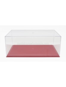 VETRINA DISPLAY BOX - BOX FOR 1/18 BASE IN PLASTICA ROSSA - PLASTIC BASE RED - Lungh.LENGTH cm 33.5 X Largh.WIDTH cm 17.3 X Alt.