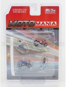 ACCESSORIES - SET MOTO MANIA 1 - 2X MOTORCYCLE + 2X FIGURE - VARIOUS