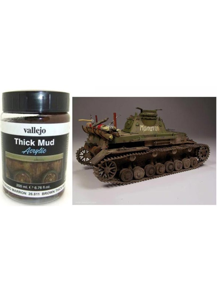 VALLEJO WEATHERING BROWN SPLASH MUD 200ML 26811 ACCESSORI PER MODELLISMO VALLEJO