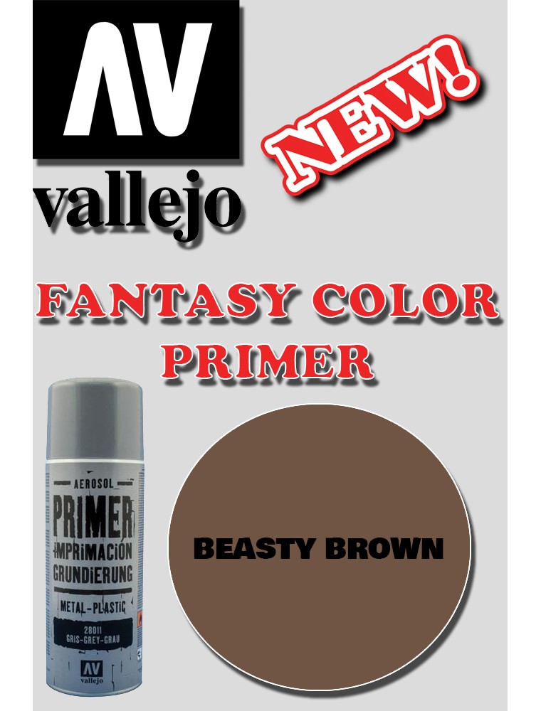 VALLEJO FANTASY COLOR PRIMER BEASTY BROWN 28019 COLORI VALLEJO