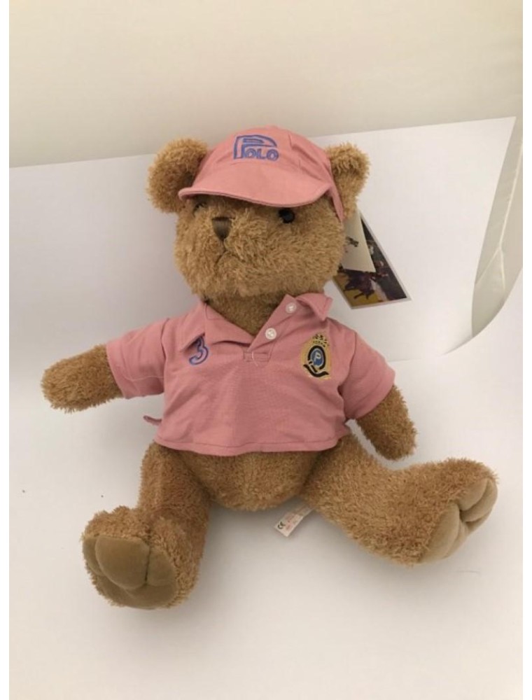 POLOBEAR - Peluche Orsetto in tenuta da polo rosa 36 cm