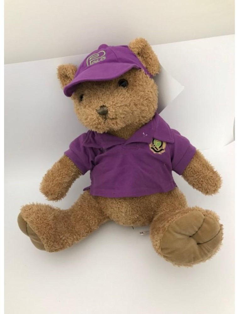 POLOBEAR - Peluche Orsetto in tenuta da polo viola 36 cm